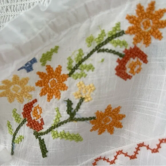 By Anthropologie Embroidered Flyaway Cami Top/Cotton/NWT - Picture 8 of 12